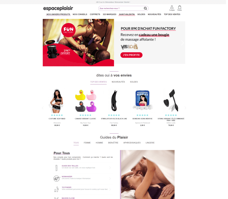 Rishikimi i Espaceplaisir - Faqet e Sexshop