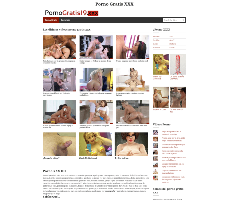Pornogratis19 검토-스페인어 포르노 사이트