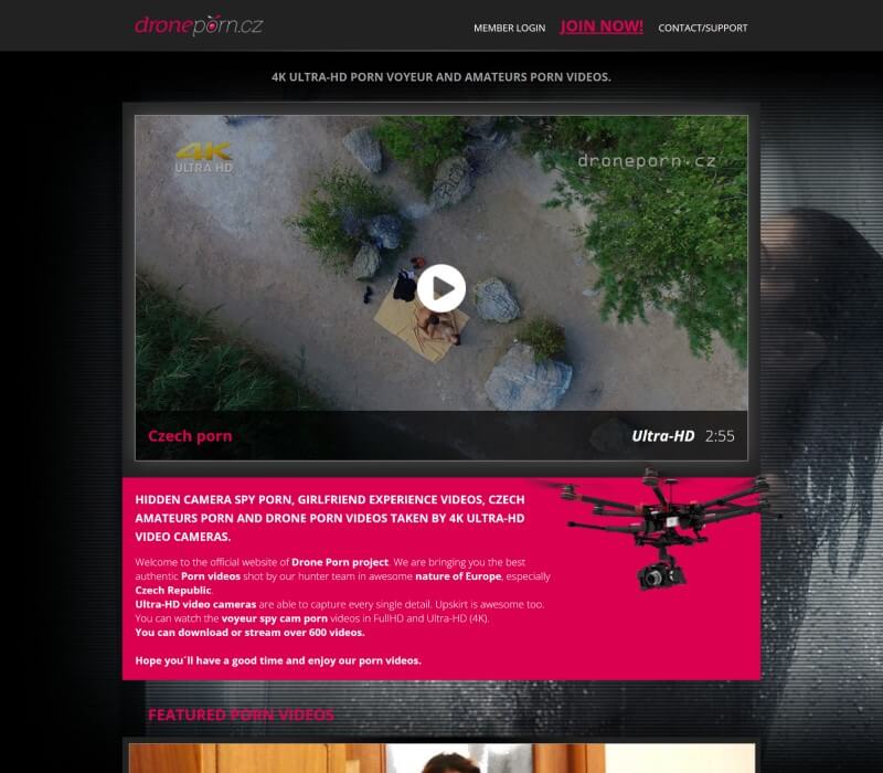 Pàgina d'inici de Droneporn.cz
