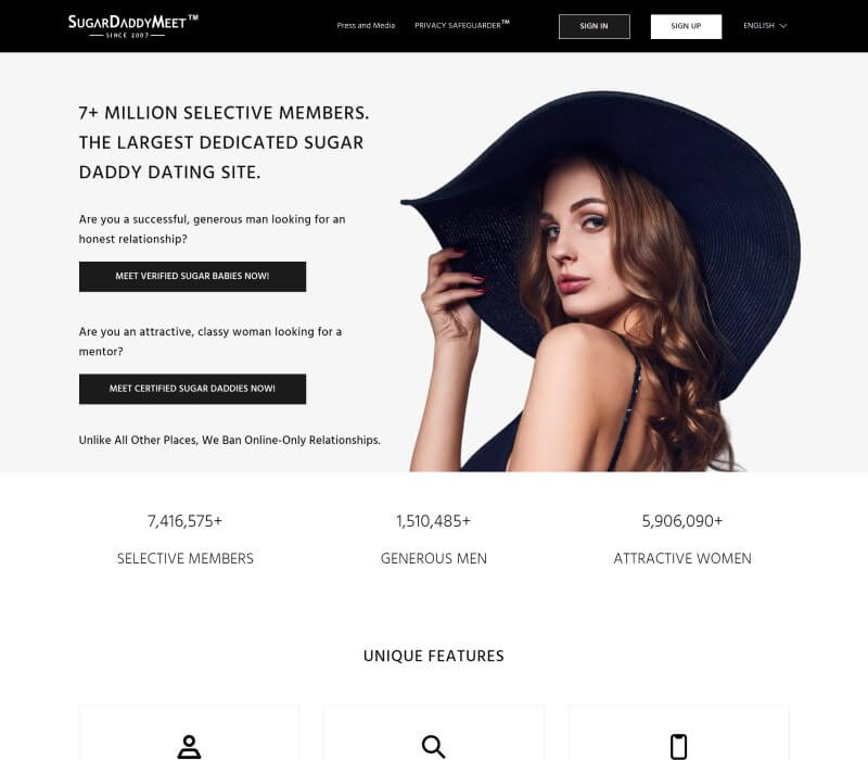 Sugardaddymeet.com homepage