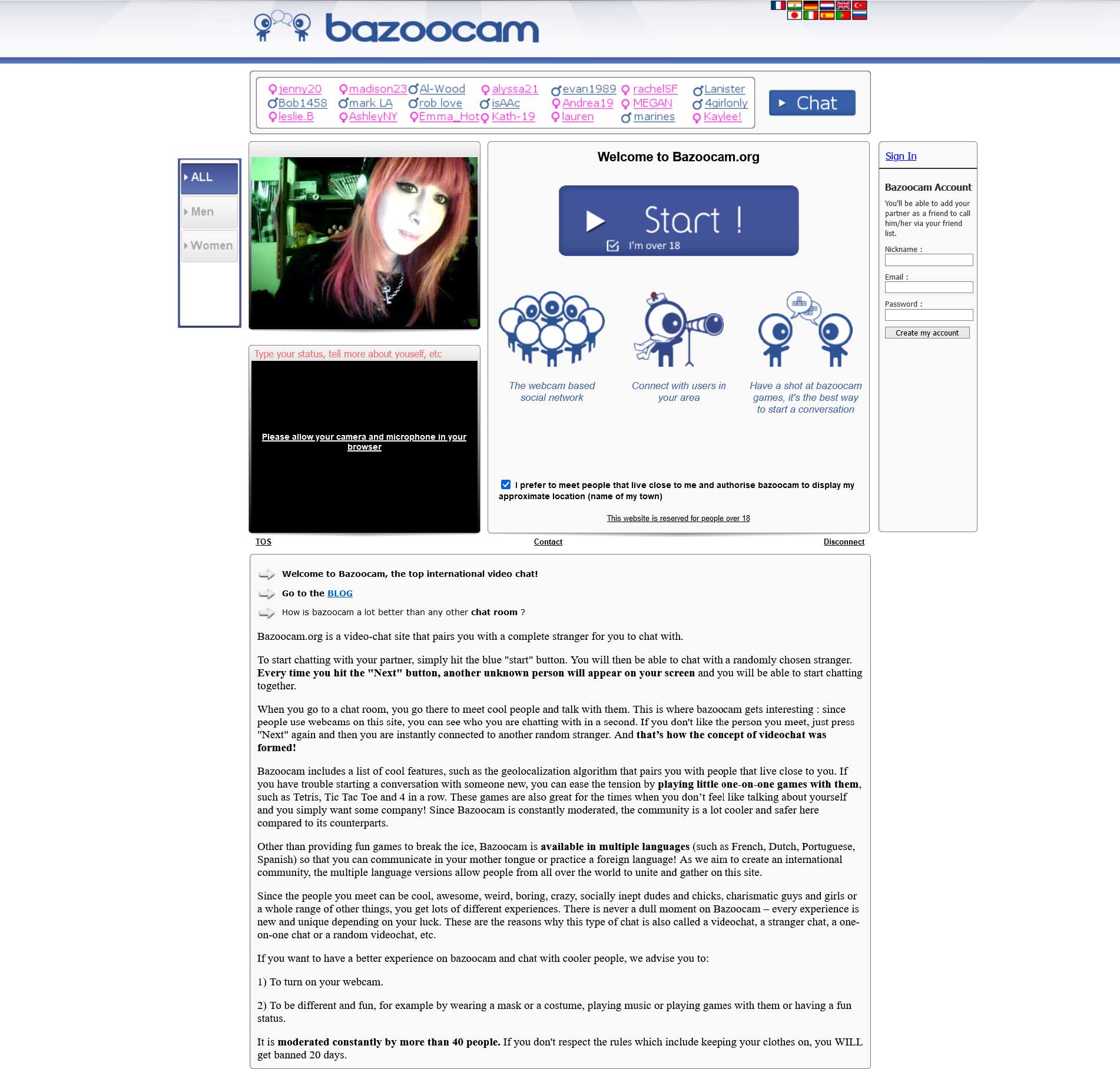 BazooCam Homepage