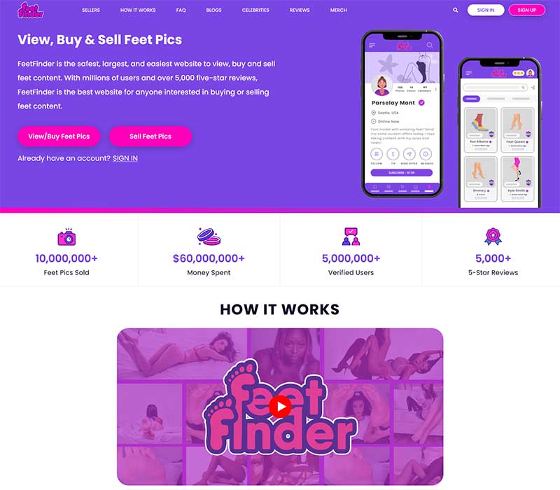 Feet Finder Homepage