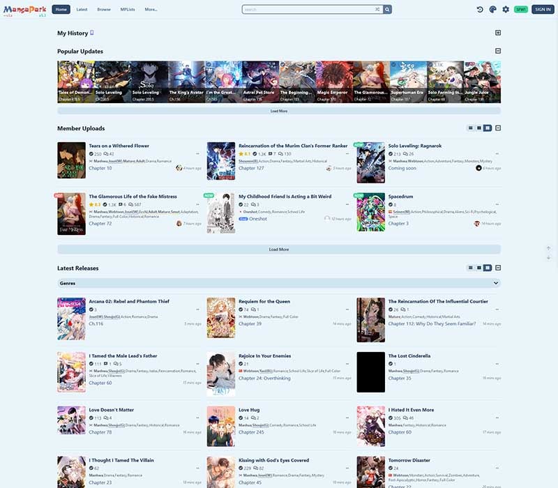 MangaPark Homepage