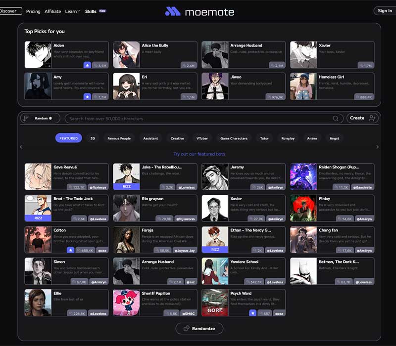 Moemate Homepage