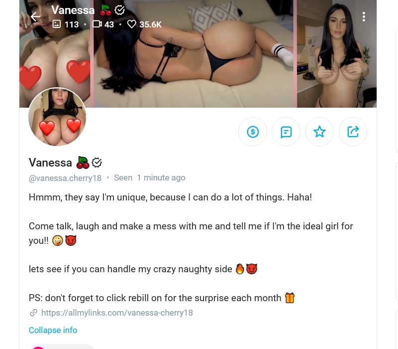 Vanessa Free OnlyFans Account