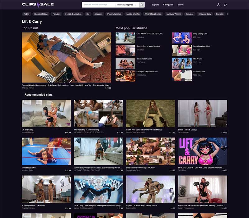 Clips4Sale Hebe- und Tragefetisch