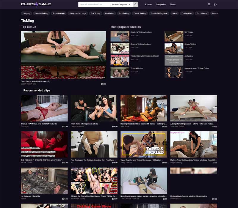 Clips4Sale Kitzel-Fetisch