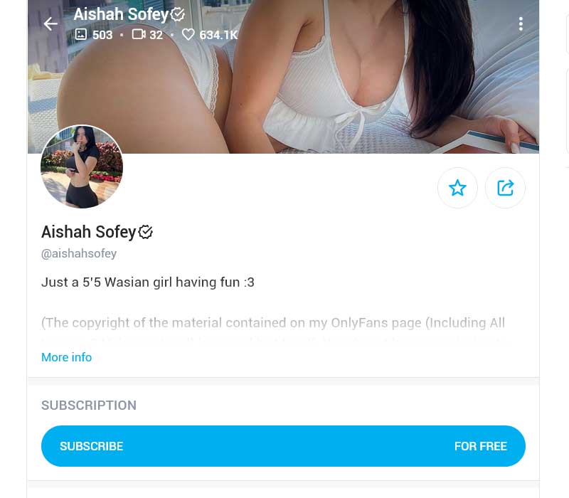 Aishah Sofey OnlyFans