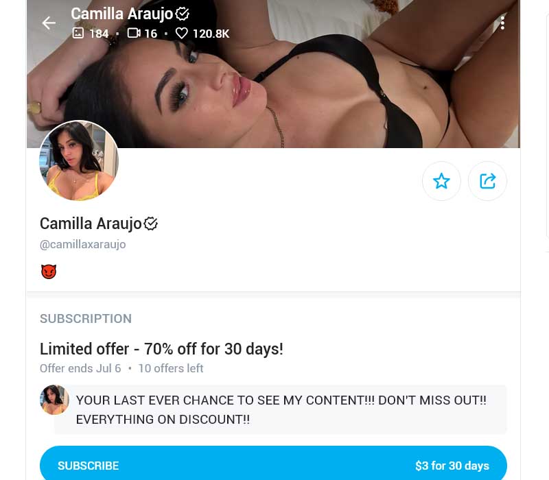 Camilla Araujo OnlyFans