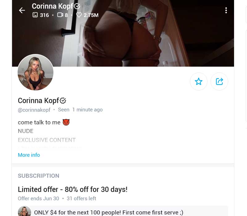 Corinna Kopf OnlyFans