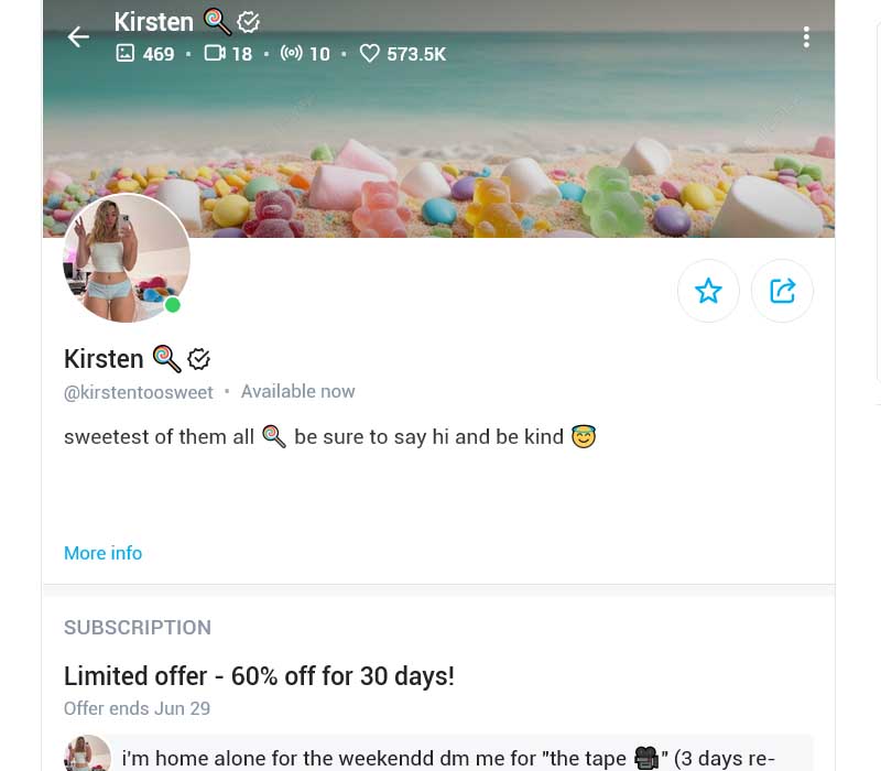 Kirstentoosweet OnlyFans